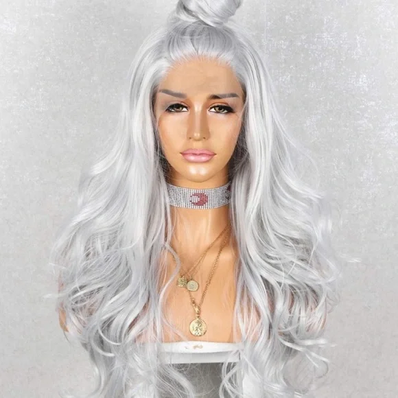 💫 24” GRAY BODY WAVYLACE FRONT WIG *NEW*🆕